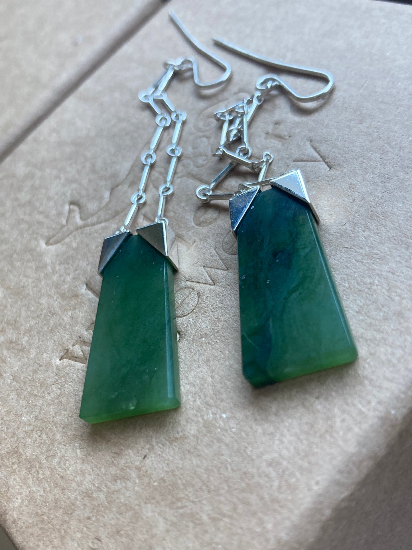 Pounamu Toki Chain Earrings