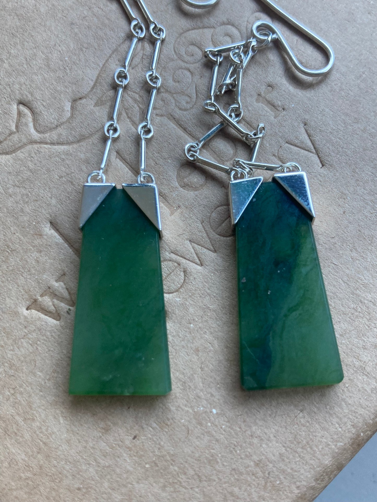 Pounamu Toki Chain Earrings