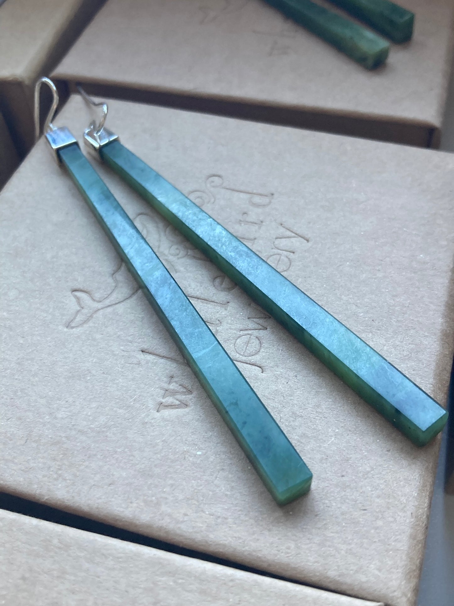 Extra Long Capped Pounamu Earrings