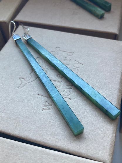 Extra Long Capped Pounamu Earrings