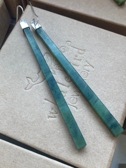 Extra Long Capped Pounamu Earrings