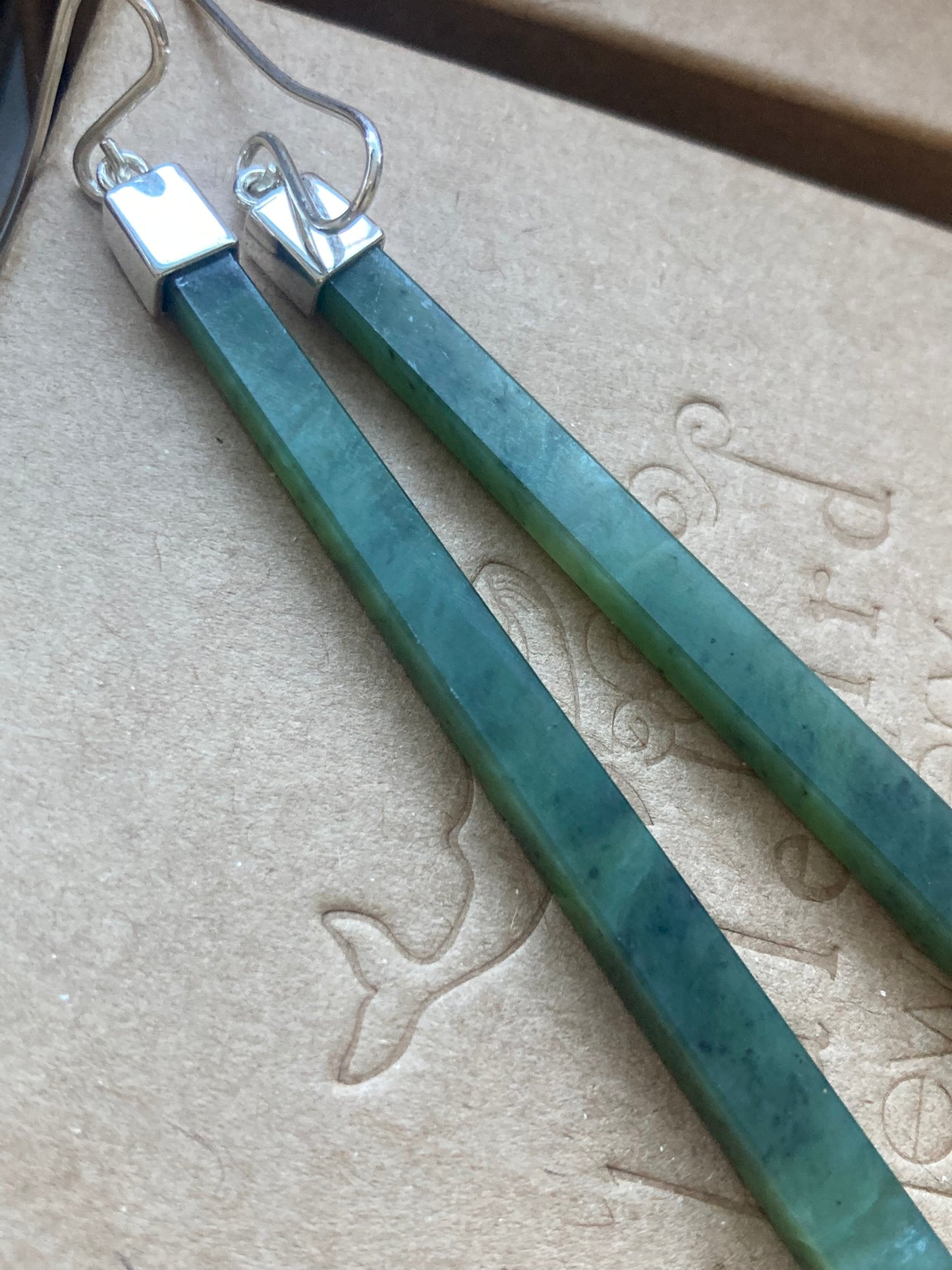 Extra Long Capped Pounamu Earrings