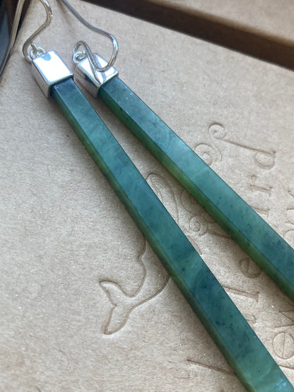 Extra Long Capped Pounamu Earrings