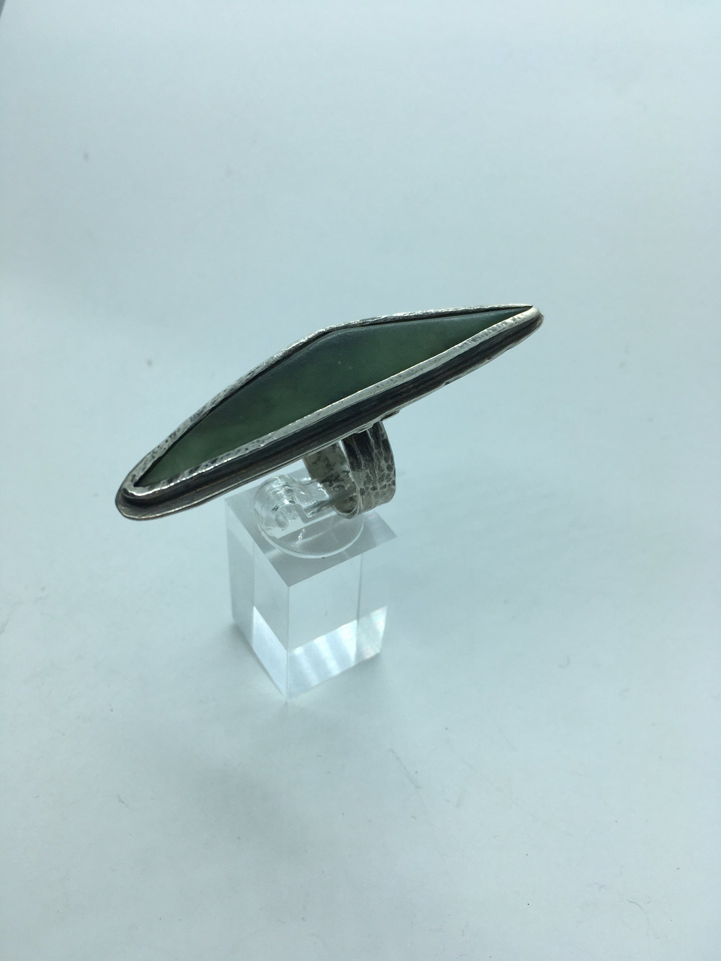 Recycled Silver and Pounamu Ring