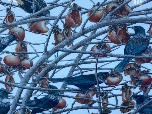 Tui in Persimmon Tree Print