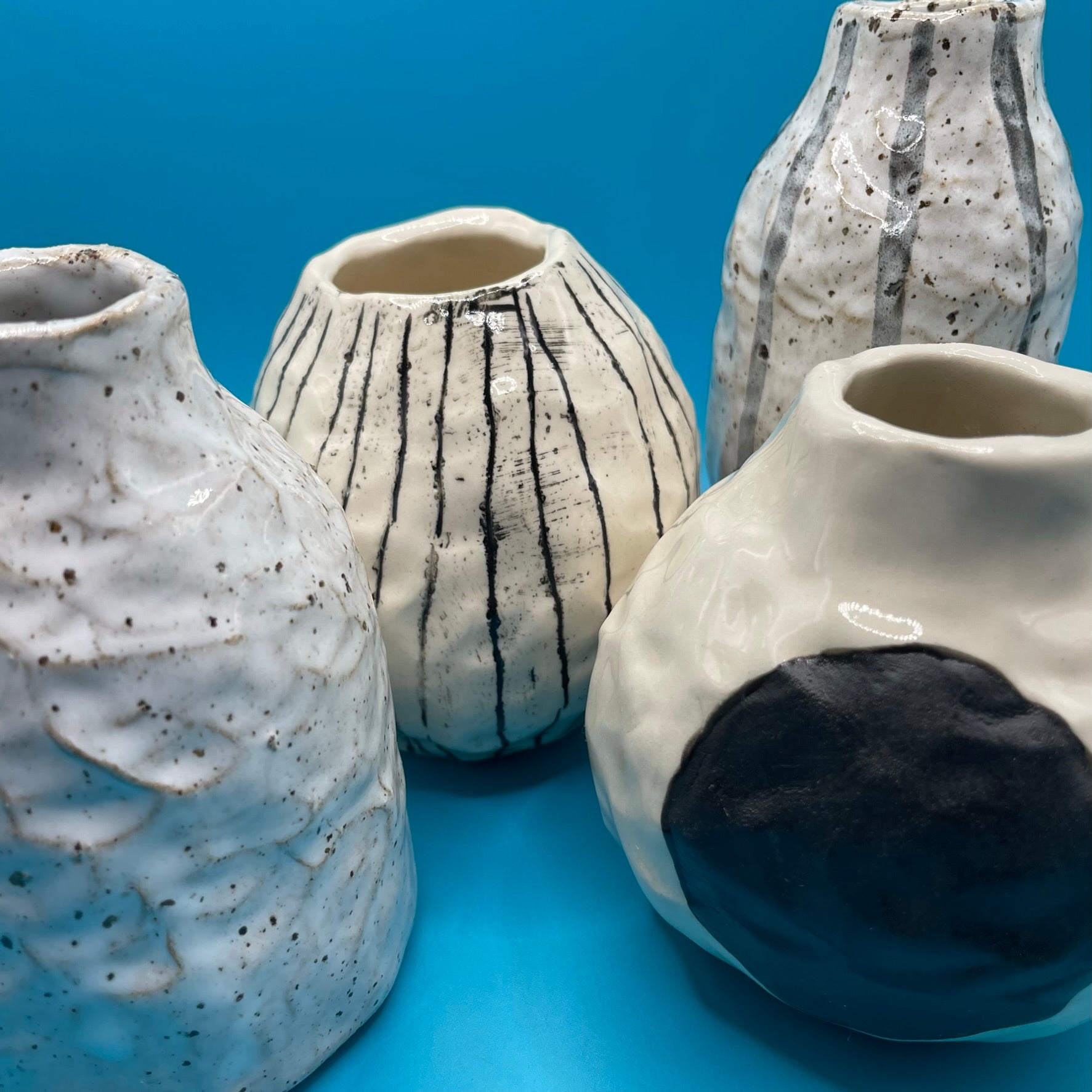 SOS Ceramic Bud Vases