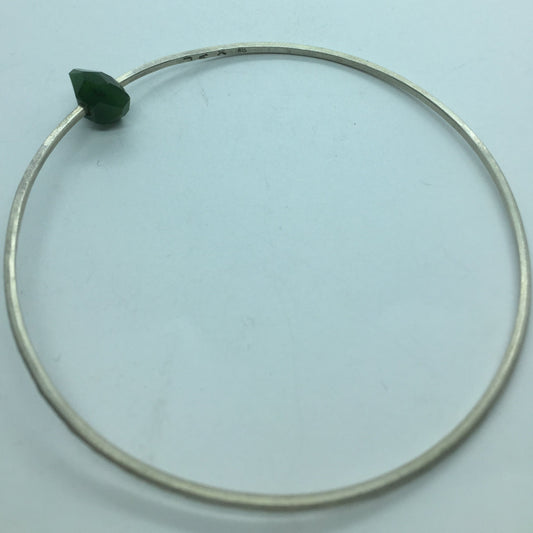 Recycled Silver and Pounamu Bangle