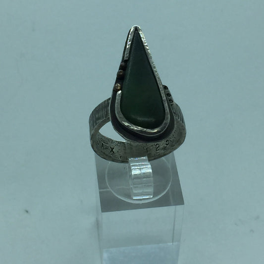 Recycled Silver and Pounamu Ring