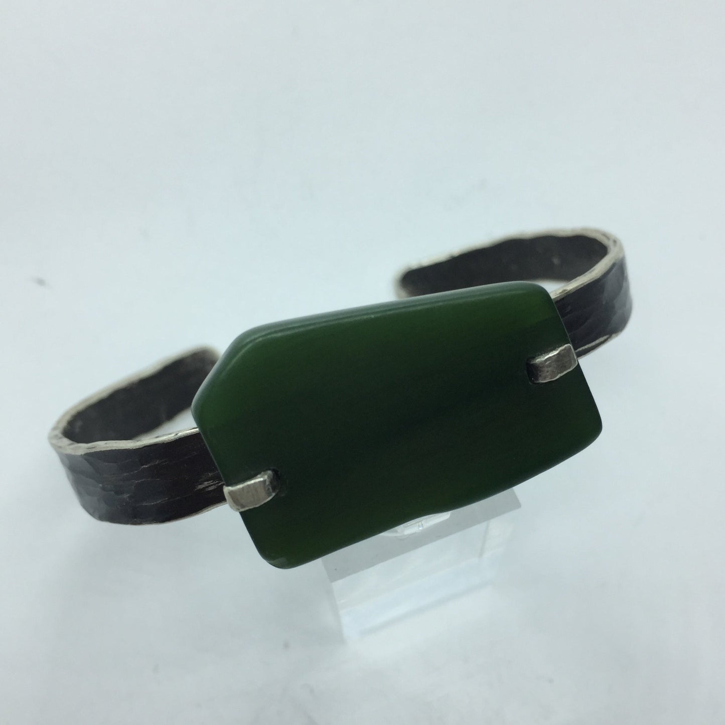 Recycled Silver and Pounamu Cuff