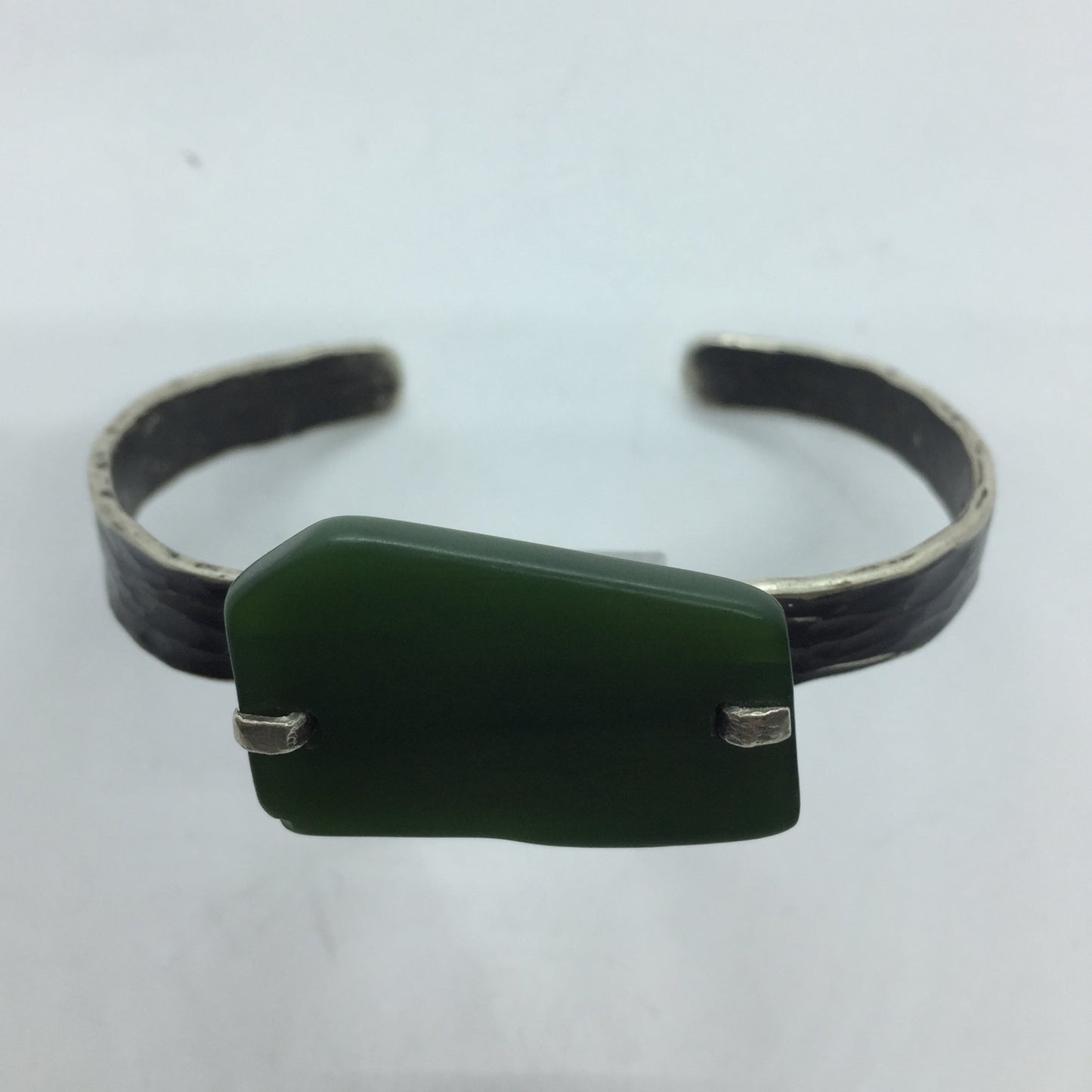 Recycled Silver and Pounamu Cuff