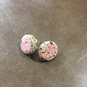 Circle Ceramic Earrings - Pink