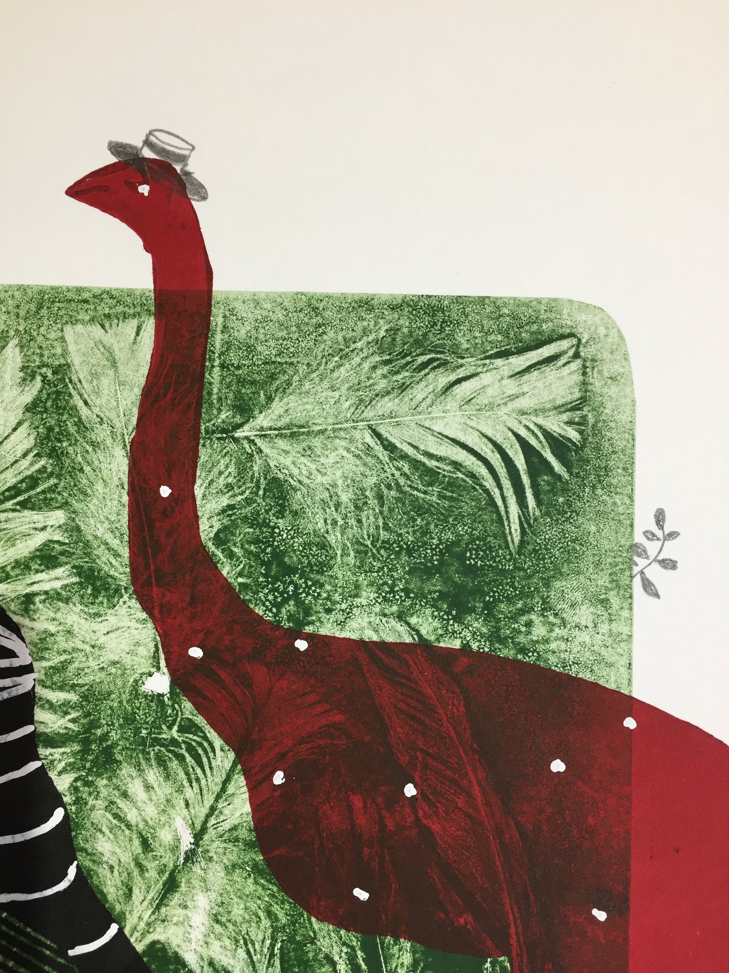 Hoiho and Moa Woodblock/Relief Print 1/1 - Sheyne Tuffery