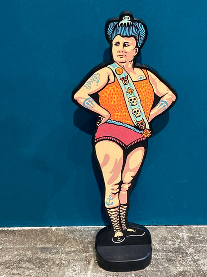 Strongest Woman - Screenprinted Plywood Statuettes