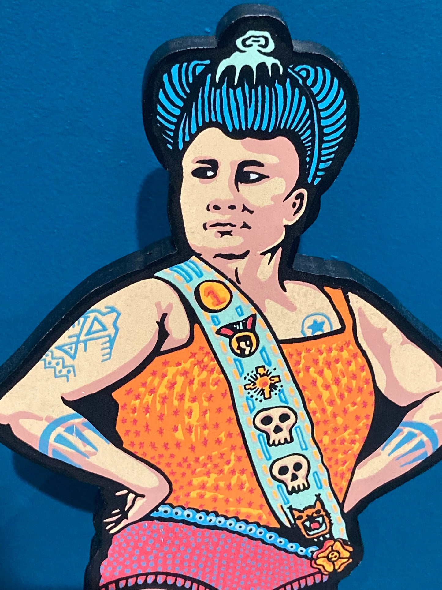 Strongest Woman - Screenprinted Plywood Statuettes