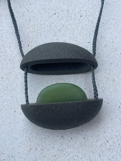 Hidden Charms - Greywacke/Onewa w/ pale Inanga Pounamu