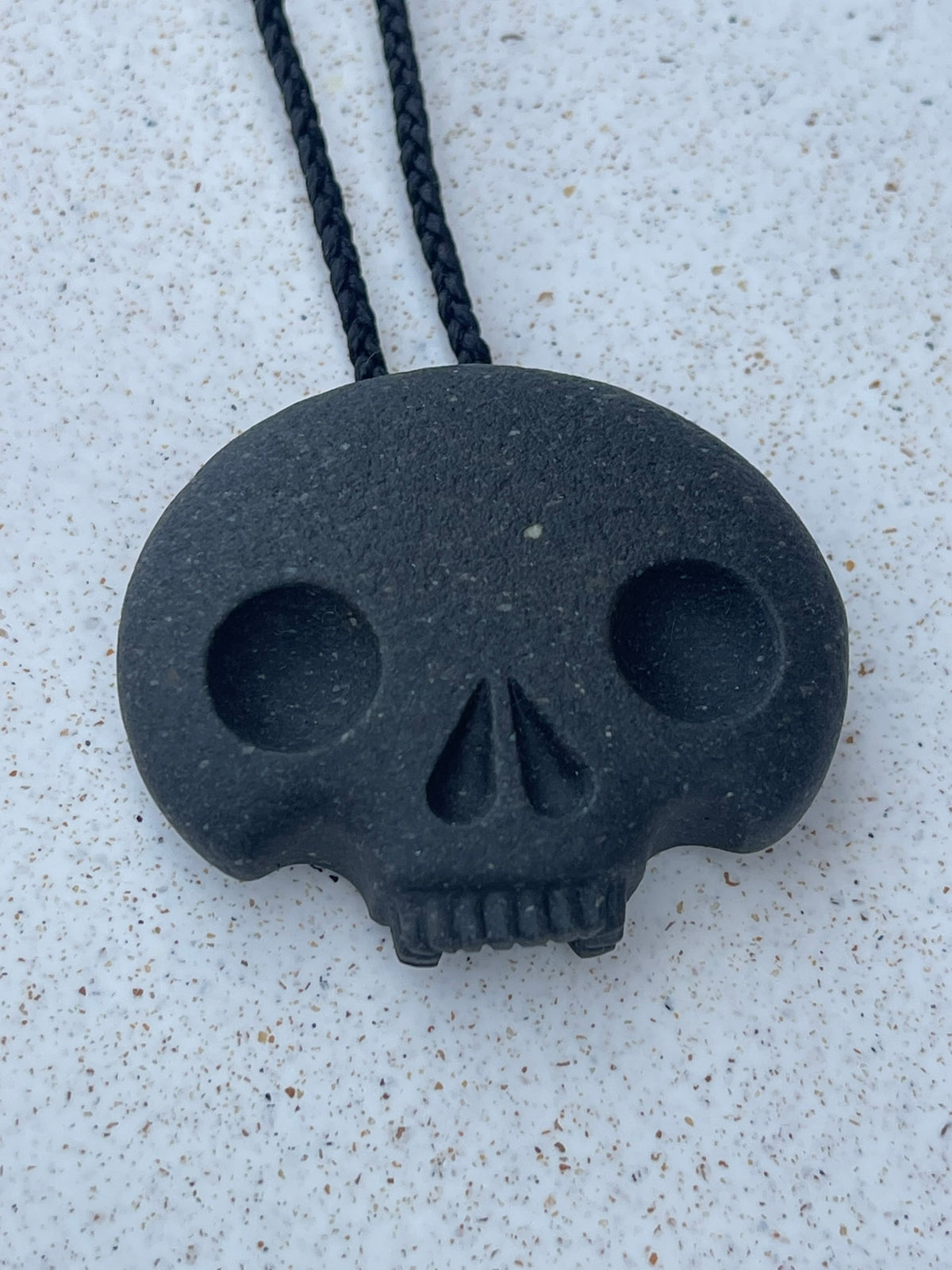 Memento Mori Dark Skull Pendant - Onewa/Greywacke