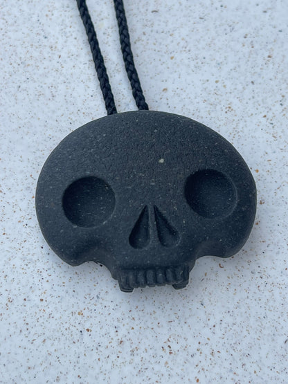 Memento Mori Dark Skull Pendant - Onewa/Greywacke