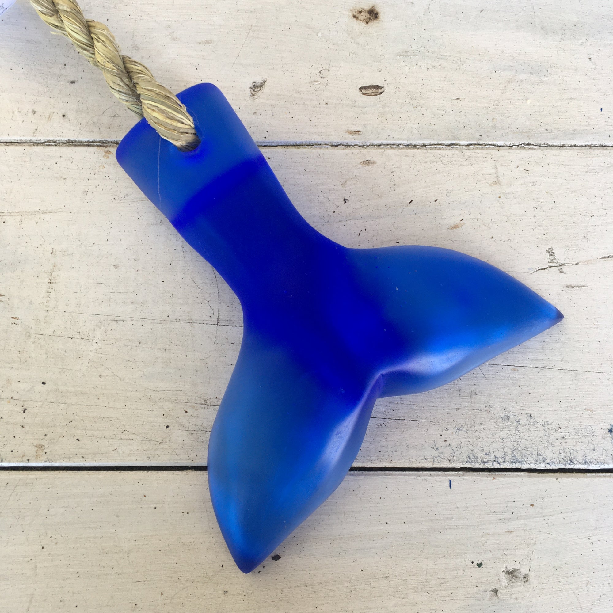 Strength - Cast glass whale tail - Cobalt Blue