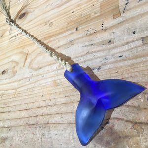 Strength - Cast glass whale tail - Cobalt Blue