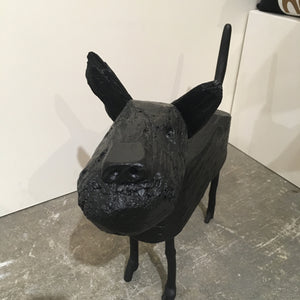 Dog - Painted Wood Sculpture
