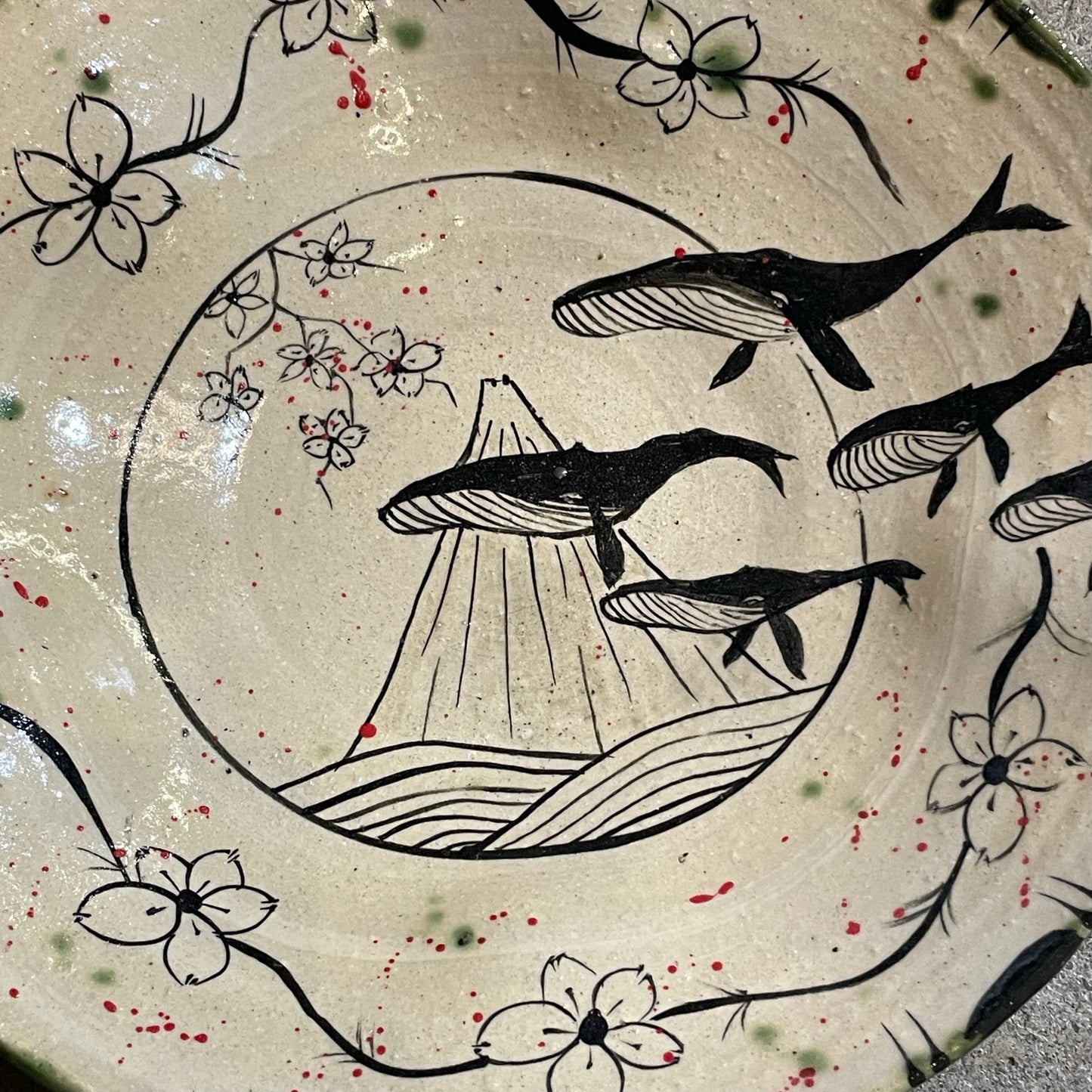 Ngauruhoe Wall Plate with Whales