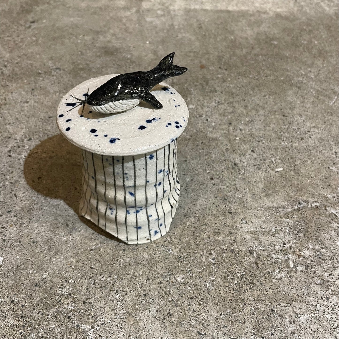 Lidded Bowl with Whale