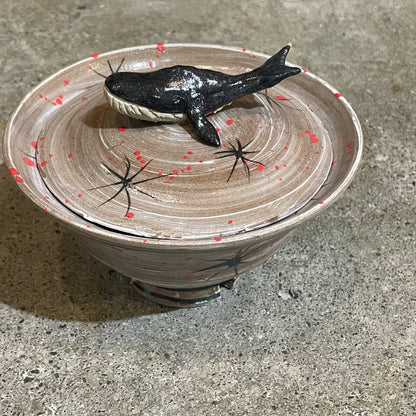 Lidded Bowl with Whale