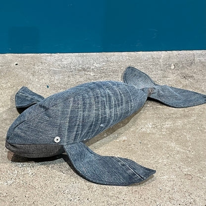 Recycled Denim Whale Soft Toy