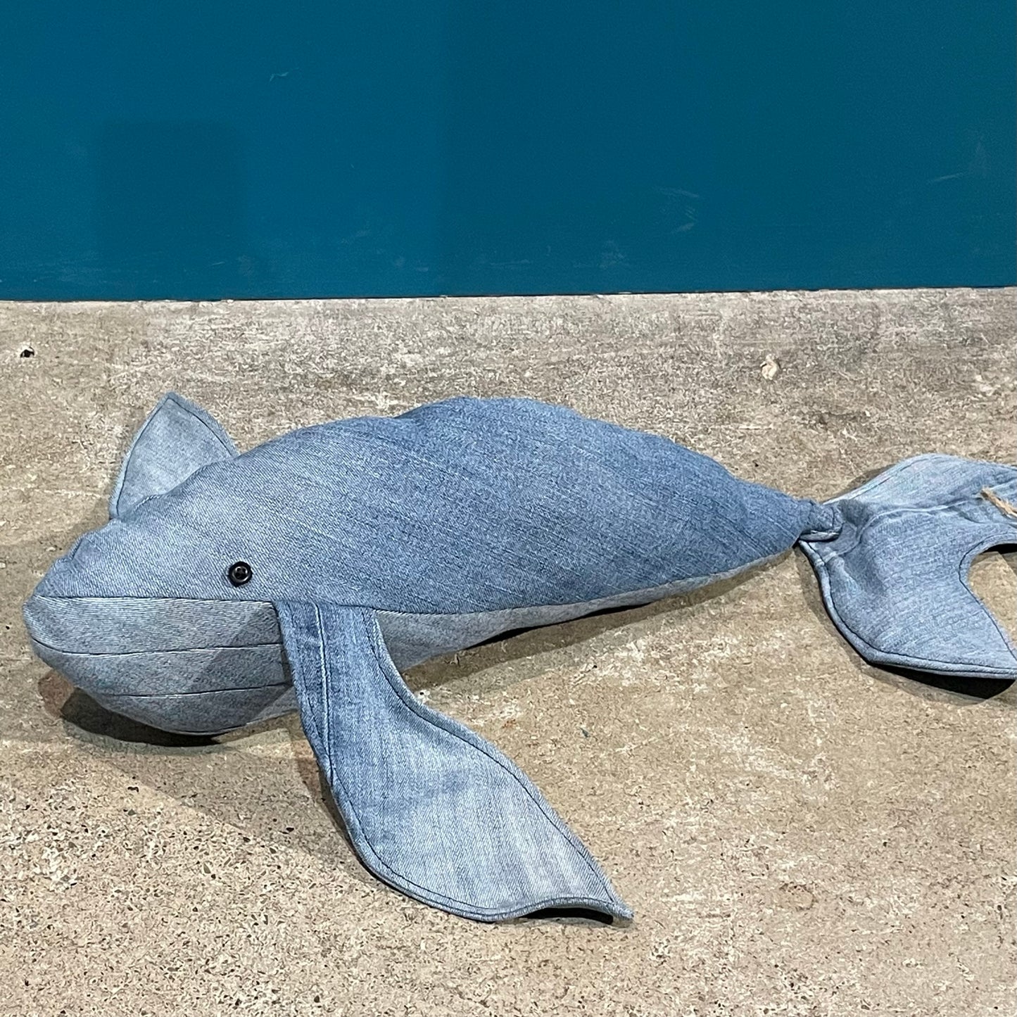 Recycled Denim Whale Soft Toy