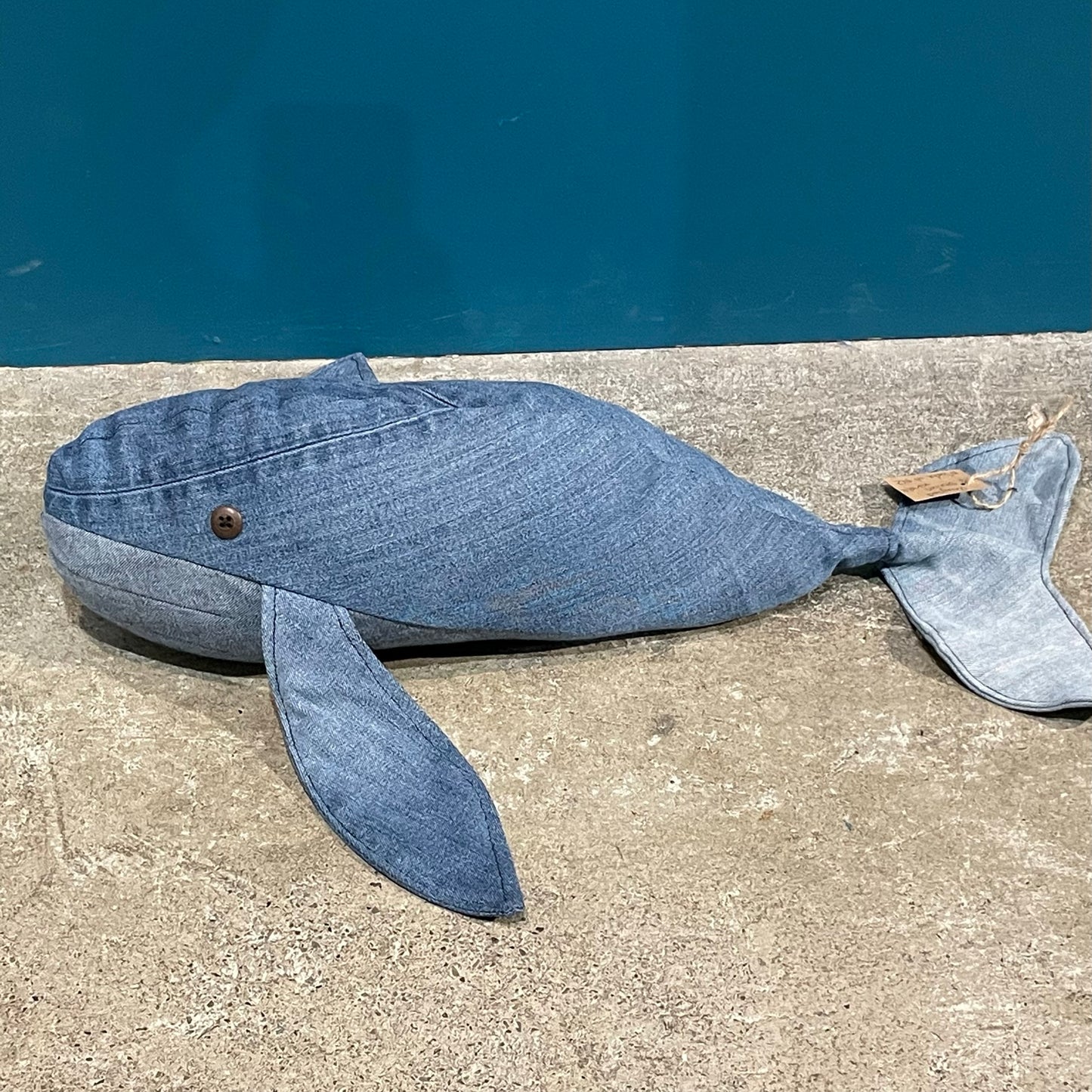 Recycled Denim Whale Soft Toy