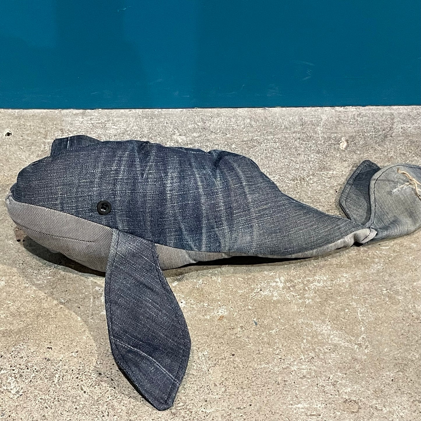 Recycled Denim Whale Soft Toy