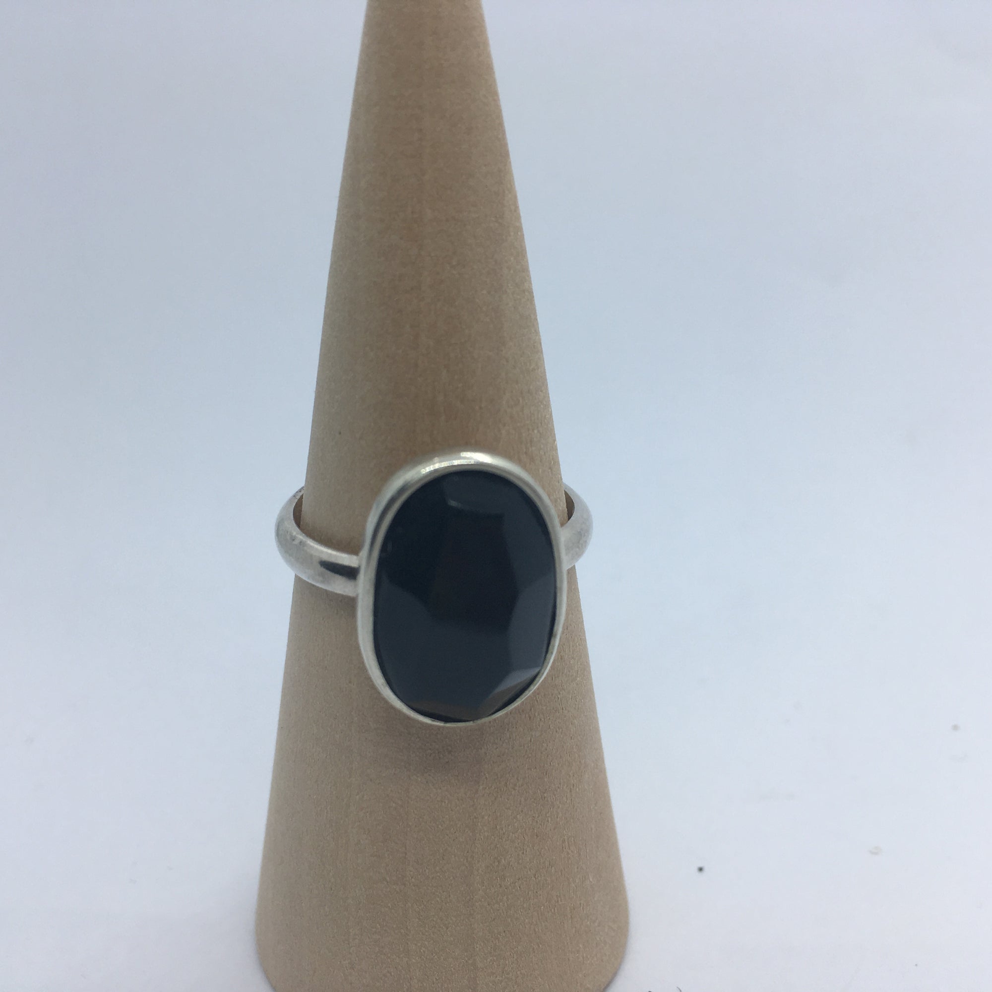 Faceted Marsden Jade and Silver Ring