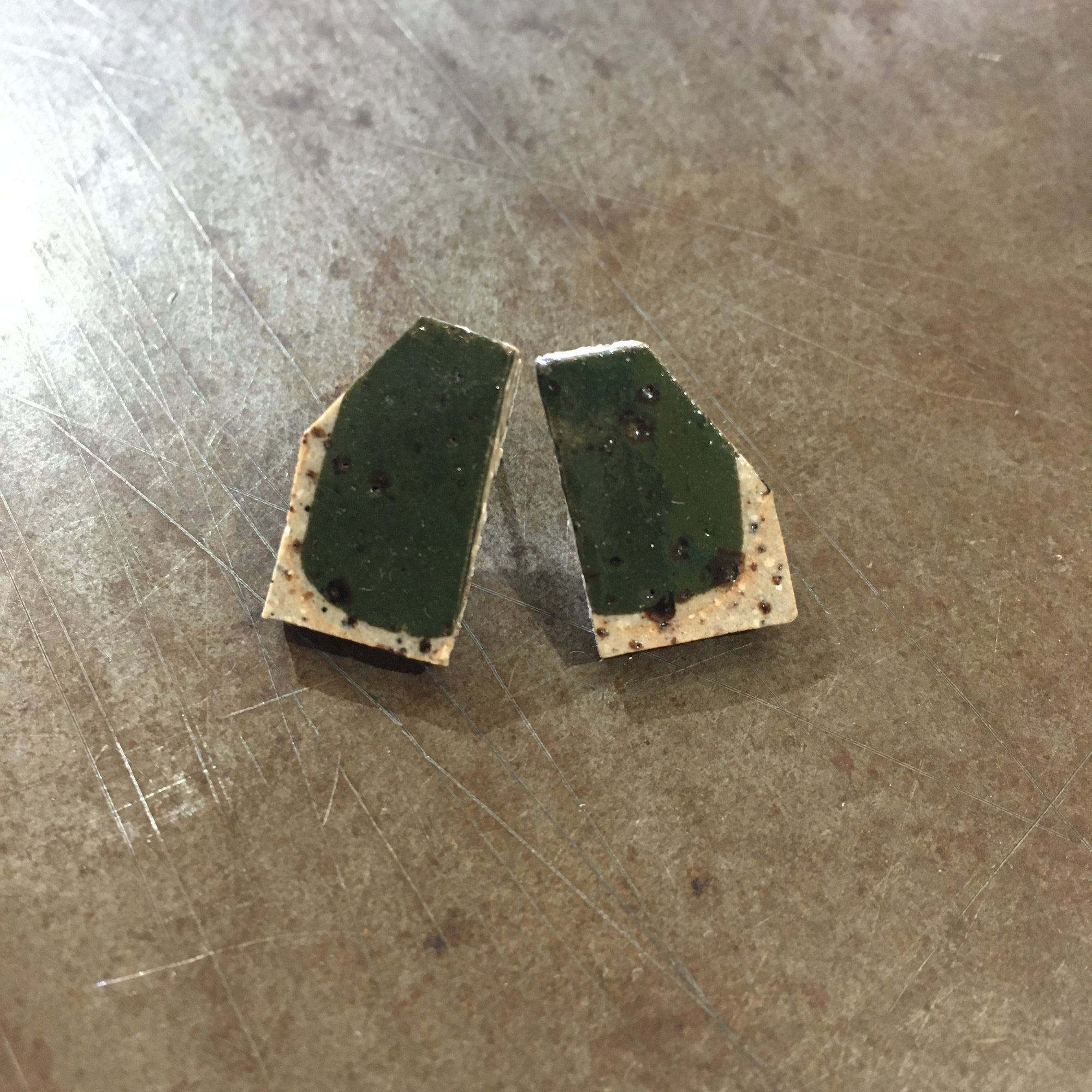 Fragment Ceramic Earrings - Forest