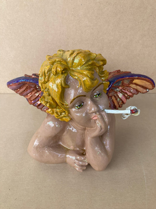 Fallen Angel 2 - Mixed Media Sculpture