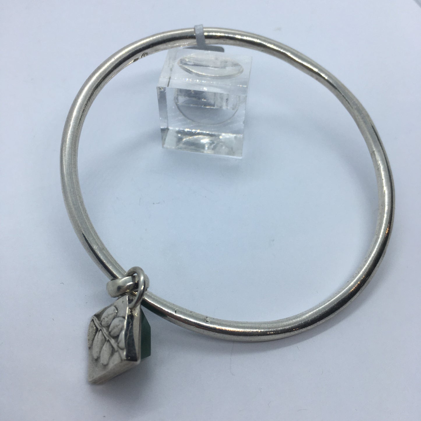 Square Pounamu and Kowhai Charm Bangle