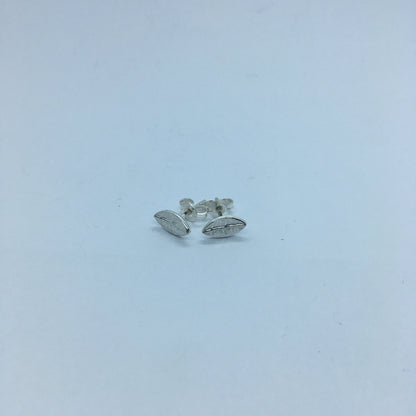 Leaf Stud Earrings - Silver