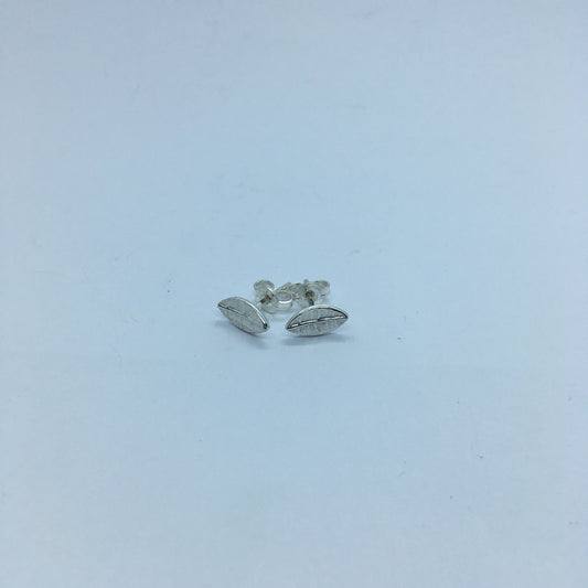 Leaf Stud Earrings - Silver