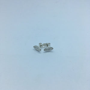 Leaf Stud Earrings - Silver