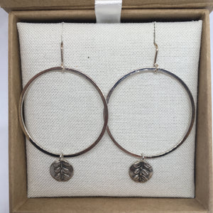 Kowhai Hoop Earrings - Silver