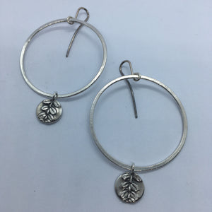 Kowhai Hoop Earrings - Silver