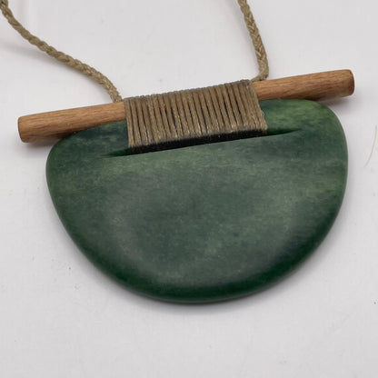 Scandinesian Breastplate Pendant with Raukaraka Pounamu