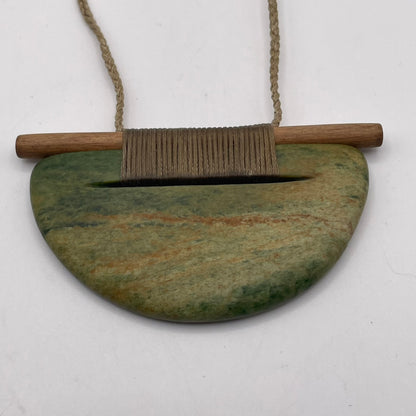 Scandinesian Breastplate Pendant with Raukaraka Pounamu