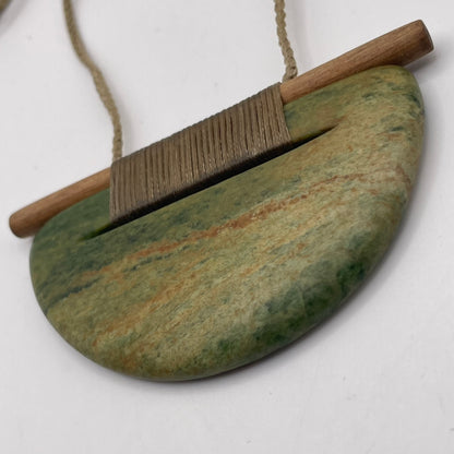 Scandinesian Breastplate Pendant with Raukaraka Pounamu