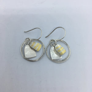 Wire Circles and Stripes Earrings