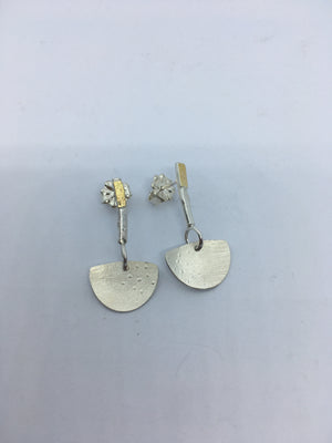 Patterned Silver Dangle Earrings