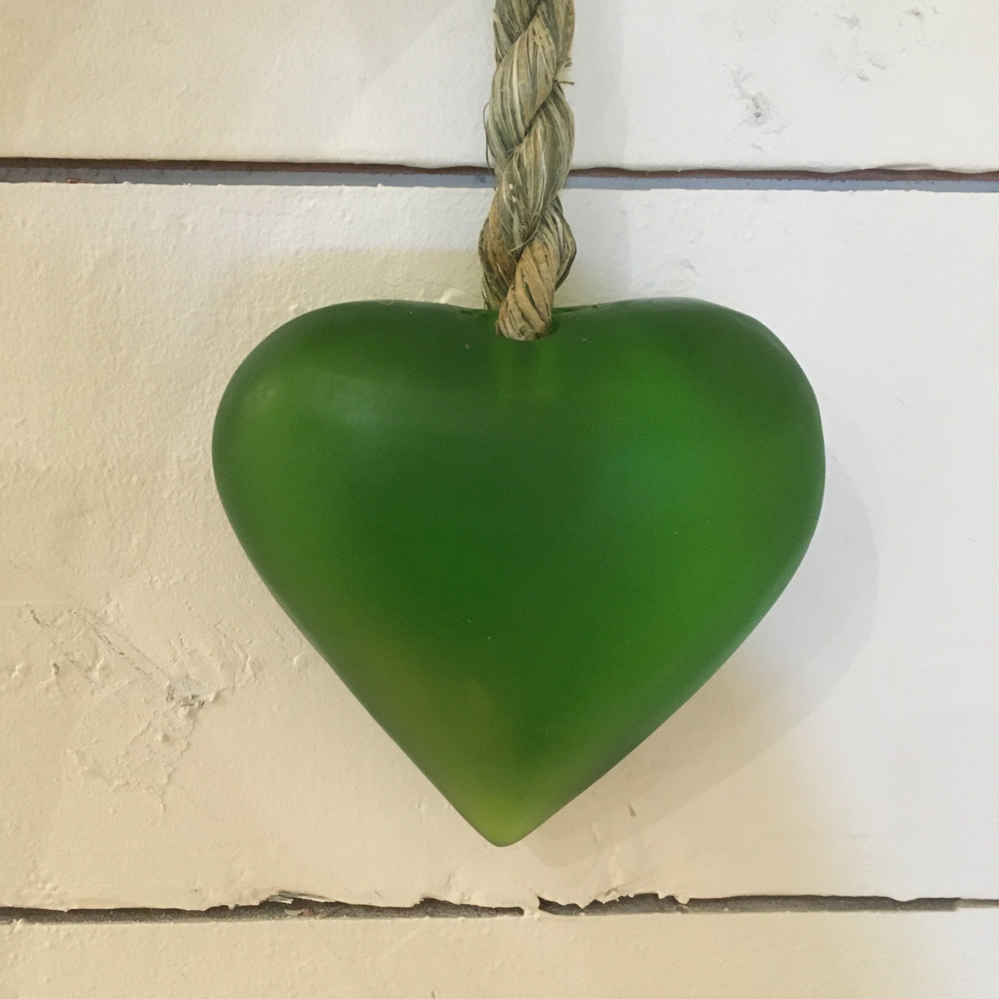 Aroha - Cast glass Heart - Lime