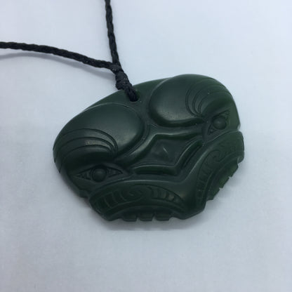 Hei Tiki Face - Pounamu Pendant