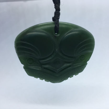 Hei Tiki Face - Pounamu Pendant