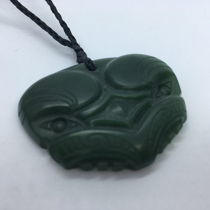 Hei Tiki Face - Pounamu Pendant