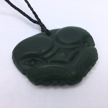 Hei Tiki Face - Pounamu Pendant